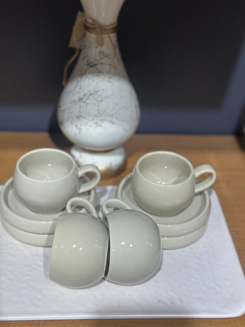 Bondy Beige Mokkatassen-Set 4Tlg für 2 Personen