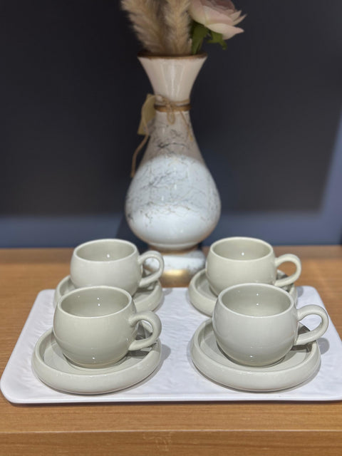 Bondy Beige Mokkatassen-Set 4Tlg für 2 Personen