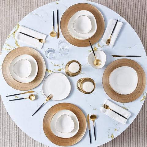 Karaca Middle Gold Streamline 12-teiliges Geschirrset für 4 Personen