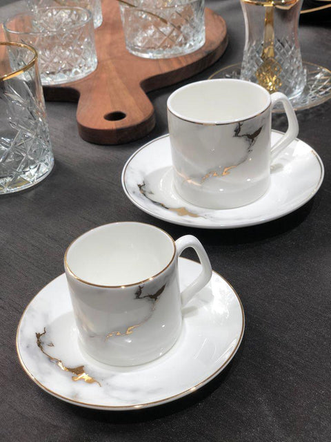 Bricard Drancy Marble Kaffeetassen Set für 6 Personen