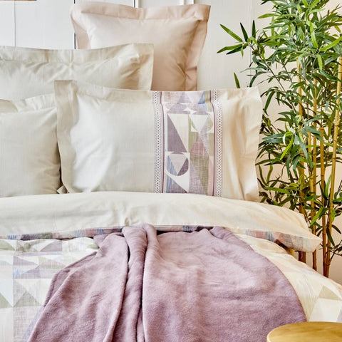 Karaca Home Frenela Lila Bettwäsche Set mit Tagesdecke