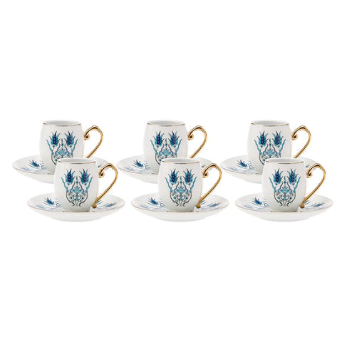 Karaca Iznik Mokkatassen Set für 6 Personen