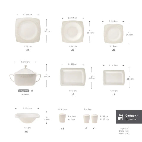 Karaca Fine Pearl Roma Geschirrset für 12 Personen