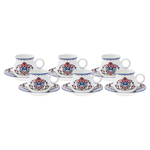Karaca Hattat Mokkatassen-Set für 6 Personen 90 ml