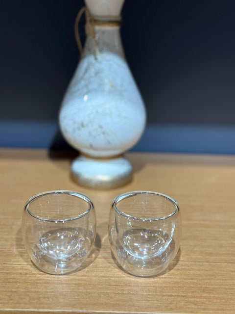 Karaca Doppelwand Borosilikat Glas Espresso Tassenset für 2 Personen 80 ml