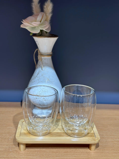 Karaca Doppelwand Borosilikat Glas Latte Cup Set für 2 Personen 350 ml