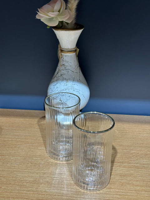 Rome Doppelwandig Becher mit Goldrand 37,5cl  2er Set