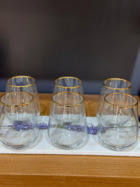 Paşabahçe Wassergläser Gold 6Tlg