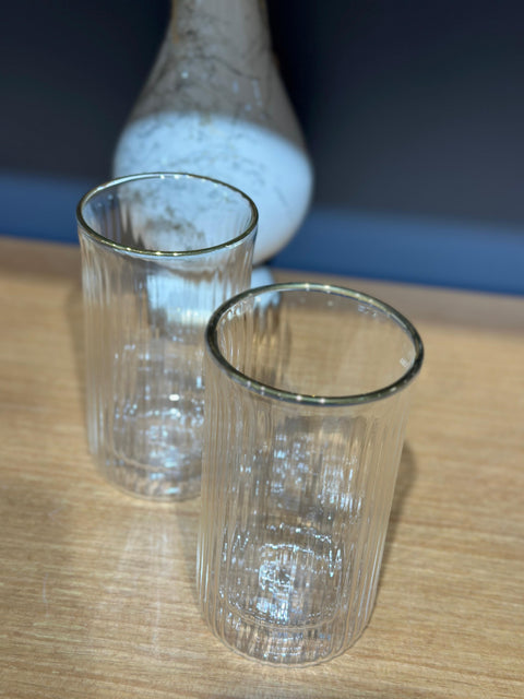 Rome Doppelwandig Becher mit Goldrand 37,5cl  2er Set