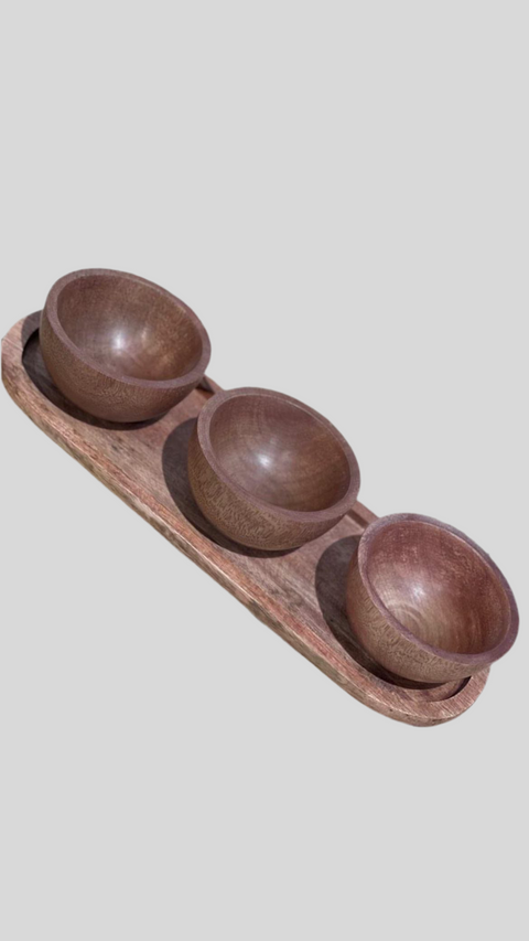 Roccia 3er Snackschale mit Tablett