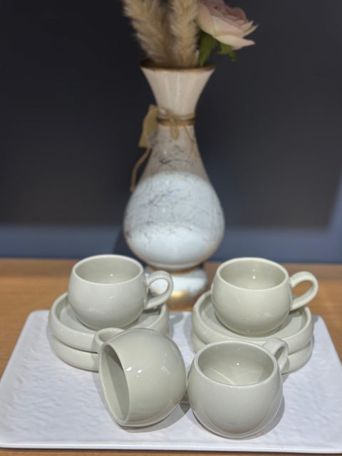 Bondy Beige Mokkatassen-Set 4Tlg für 2 Personen