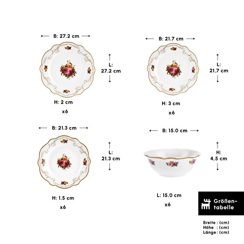 Karaca Antique Porcelain 24teilig 6 Personen Set
