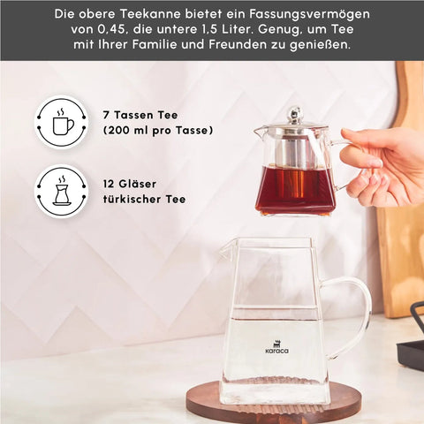 Karaca Giza Gläserne Teekanne-Set