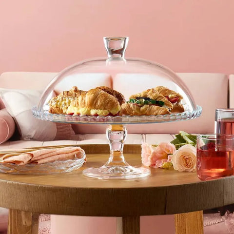 Paşabahçe Patisserie-Tortenplatte mit Haube