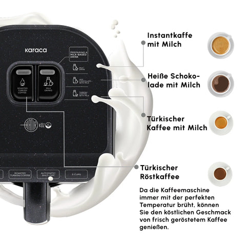 Karaca Hatır Koz Milky Türkische Kaffeemaschine, Glänzend Schwarz