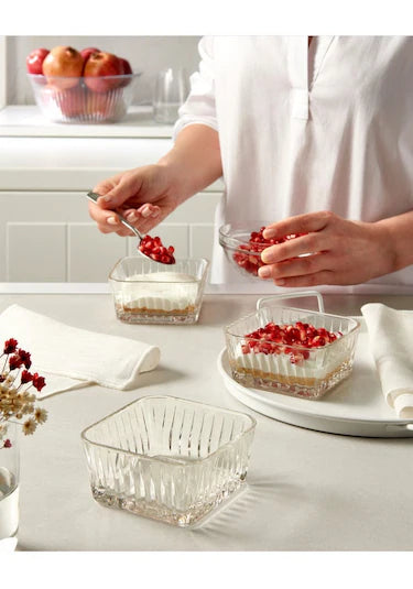 Paşabahçe Frezya Schalen 4er Set Eckig