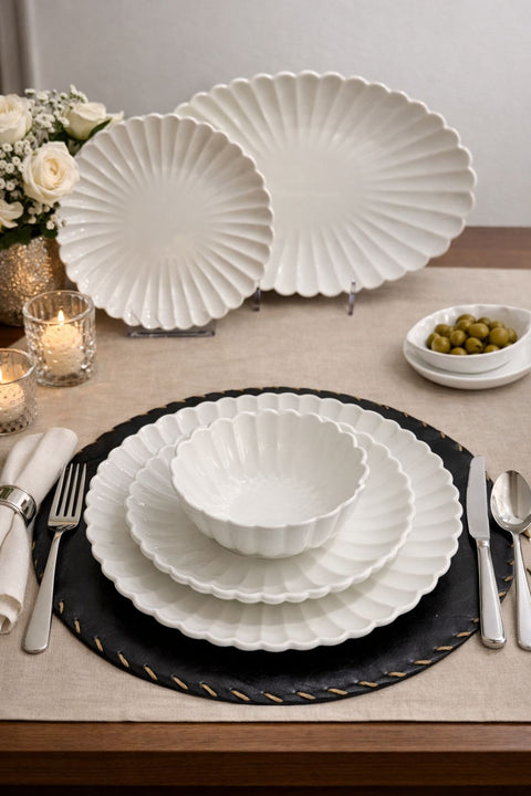 Paris Geschirrset 25Tlg für 6 Personen Weiß