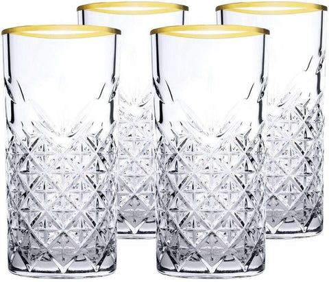 Pasabahce Timeless Golden Touch Longdrinkglas 4er Set 295ml
