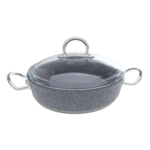 Karaca Silver Stone Granit 7-teiliges Kochtopf-Set mit Metallgriffen Induktion geeignet
