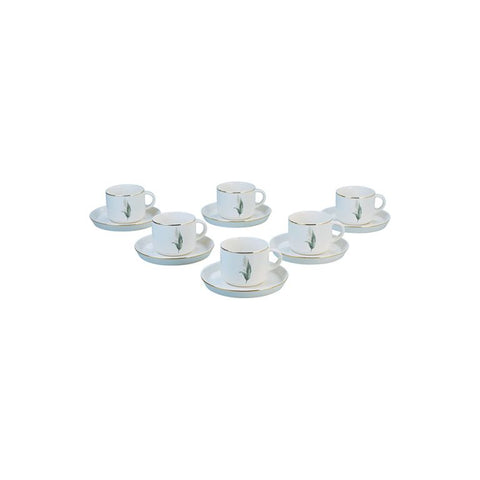 Bricard Lunel Flower Gold Mokkatassen Set für 6 Personen