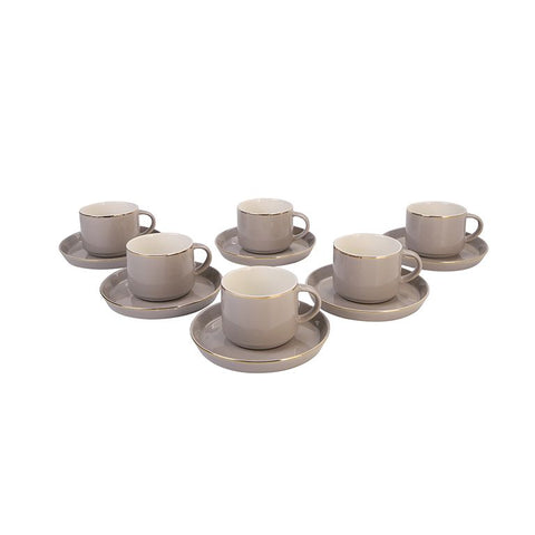 Bricard Lunel Taupe Kaffeetassen Set für 6 Personen