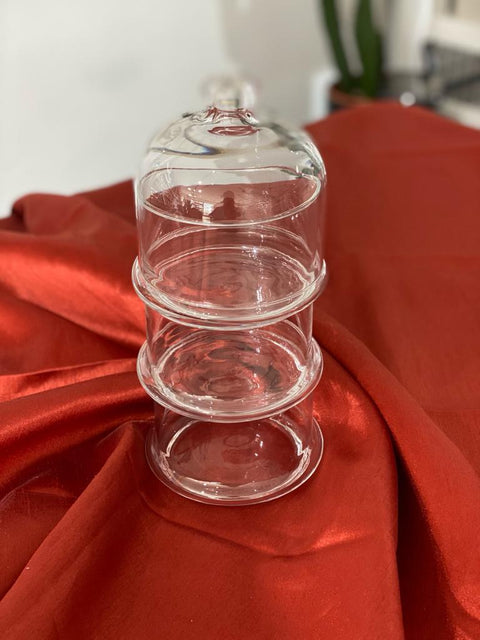 Pasabahce Villa Patisserie Aufbewahrung aus Glas 3 Stöckig mit Deckel