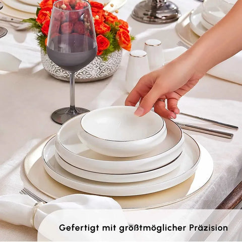 Karaca Streamline Sunset 59-teiliges Tafelgeschirr Set Porzellan für 12 Personen